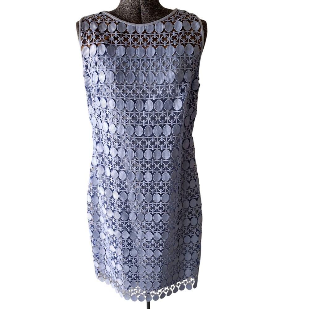 Lauren Ralph Lauren Dress Womens 14 Lilac  Lace Overlay Sleeveless Sheath Formal
